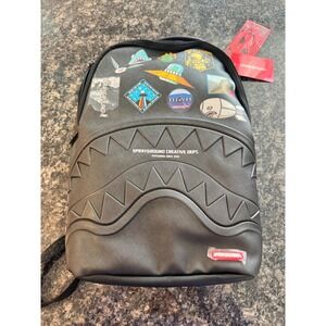 Sprayground Limited Edition Creative Dept Shark Mouth Space Patch Backpack Grey